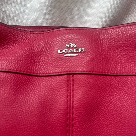 Coach Flamingo Pink Leather Shoulder Bag - Picture 6 of 8